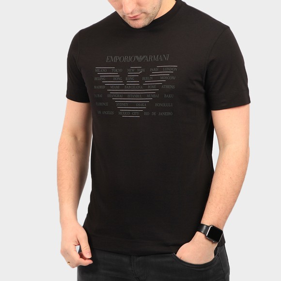 Emporio Armani Mens Black Eagle City Logo T Shirt main image