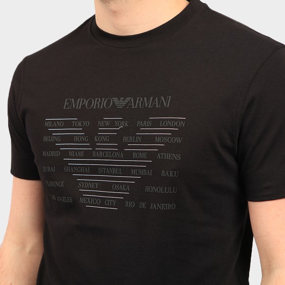 Emporio Armani Mens Black Eagle City Logo T Shirt main image