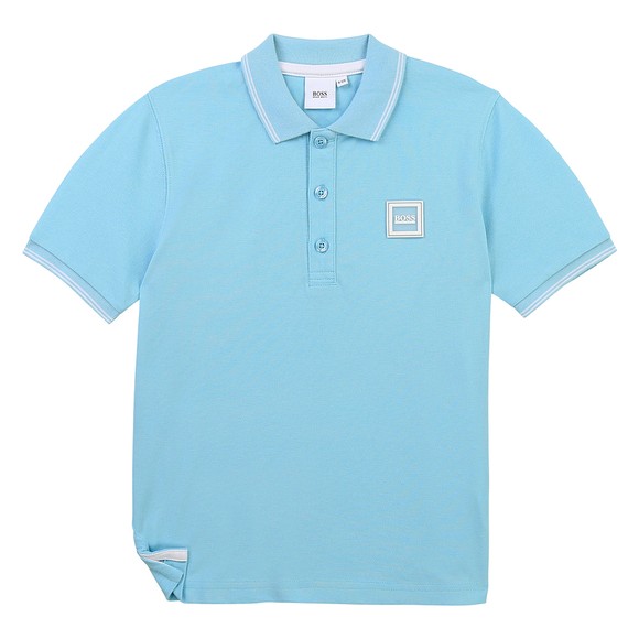 BOSS Boys Turquoise J25L14 Square Badge Polo Shirt main image