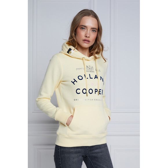 Holland Cooper Womens Yellow GBE Flock Logo Hoody main image