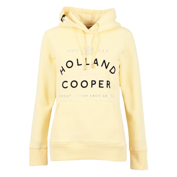 Holland Cooper Womens Yellow GBE Flock Logo Hoody main image