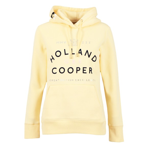 Holland Cooper Womens Yellow GBE Flock Logo Hoody main image