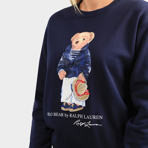 Polo Bear By Ralph Lauren Womens Blue POLO Bear Fleece Sweatshirt #3