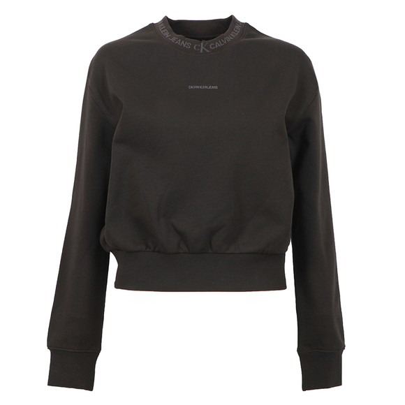 Calvin Klein Jeans Womens Black Logo Trim Sweatshirt #1
