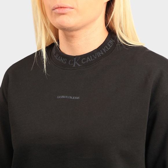 Calvin Klein Jeans Womens Black Logo Trim Sweatshirt #3