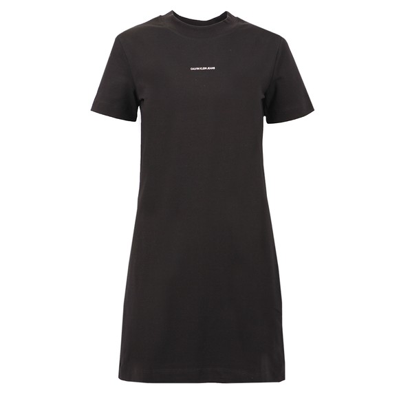 Calvin Klein Jeans Womens Black Micro Branding T-Shirt Dress #1