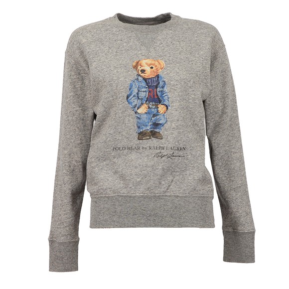 Polo Bear By Ralph Lauren Womens Grey Denim Bear Crew Sweatshirt main image