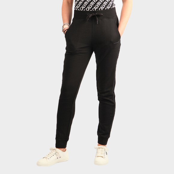 Calvin Klein Jeans Womens Black Logo Trim Jog Pants #2