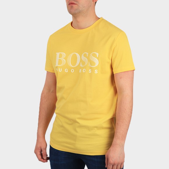 BOSS Bodywear Mens Yellow Regular Fit Large Logo T Shirt #2