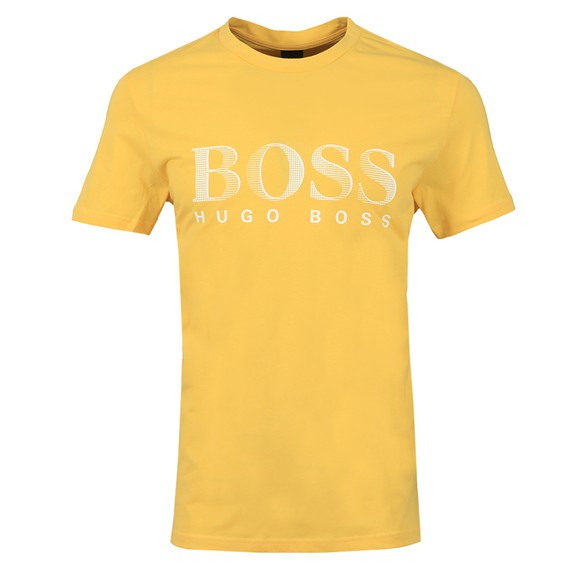 BOSS Bodywear Mens Yellow Regular Fit Large Logo T Shirt #1