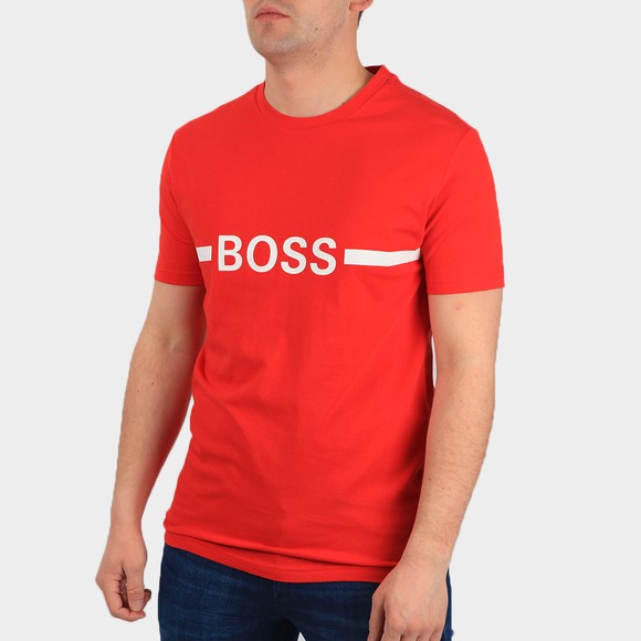 BOSS Bodywear Mens Red Slim Fit Centre Logo T Shirt #2
