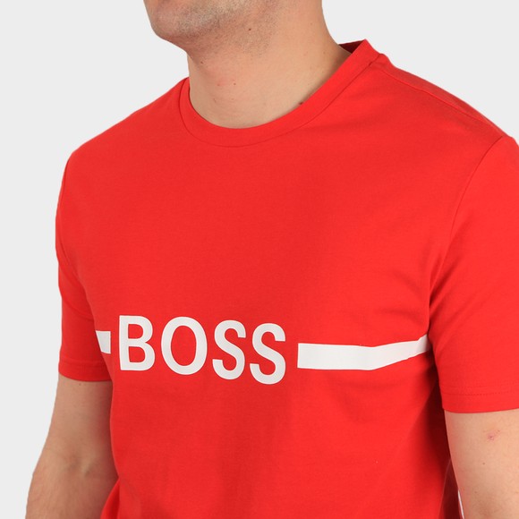 BOSS Bodywear Mens Red Slim Fit Centre Logo T Shirt #3