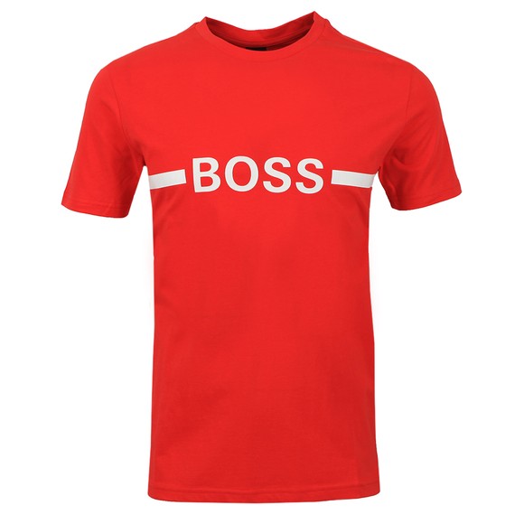 BOSS Bodywear Mens Red Slim Fit Centre Logo T Shirt #1