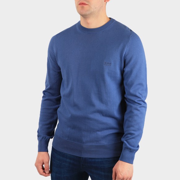 BOSS Mens Blue Formal Pascas Crew Jumper #2