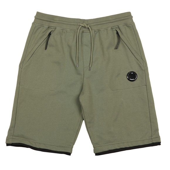 C.P. Company Mens Green Zip Pocket Jog Shorts #1