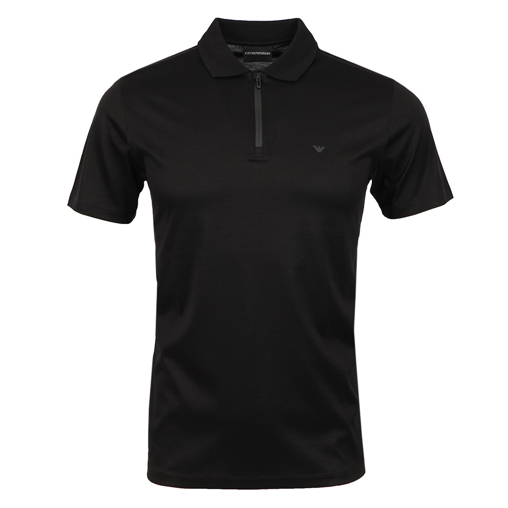 Emporio Armani Zip Neck Polo Shirt | Oxygen Clothing