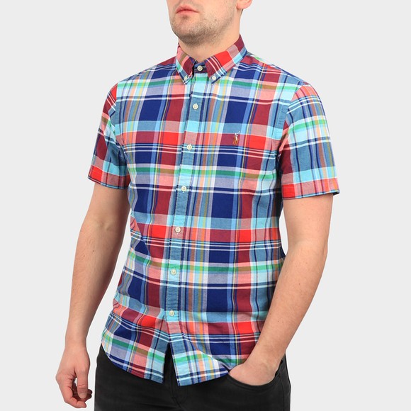 Polo Ralph Lauren Mens Red Check Slim Fit Short Sleeve Shirt #2