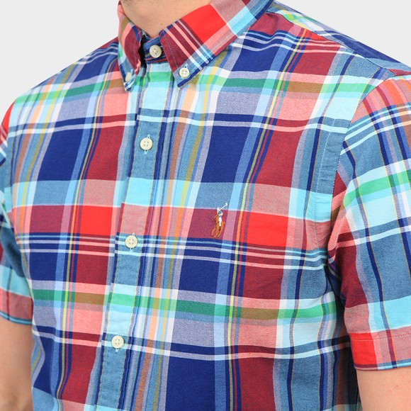 Polo Ralph Lauren Mens Red Check Slim Fit Short Sleeve Shirt #3