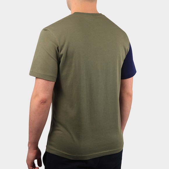 Lacoste Mens Green TH0113 Lettering Colourblock T-Shirt main image