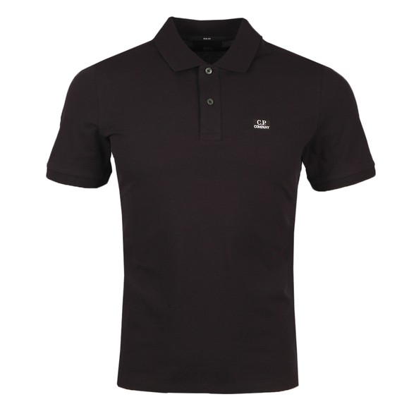 C.P. Company Mens Black Plain Polo Shirt #1