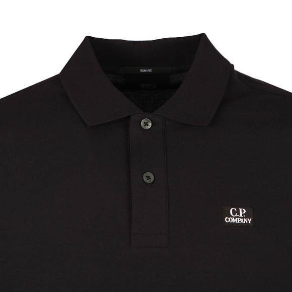 C.P. Company Mens Black Plain Polo Shirt #2