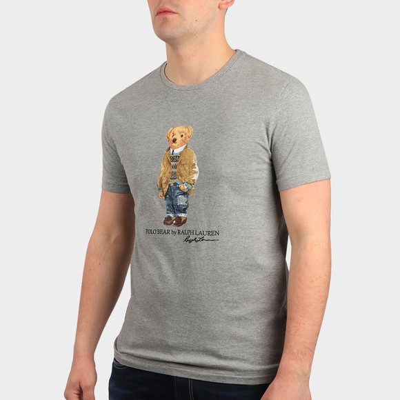 Polo Bear By Ralph Lauren Mens Grey Custom Slim Fit Smart Bear T-Shirt #2