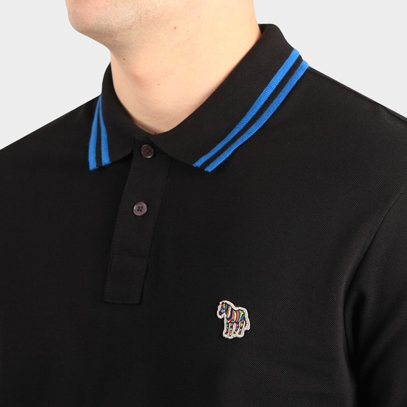 PS Paul Smith Mens Black Regular Tipped Zebra Polo Shirt #3