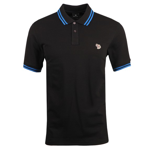 PS Paul Smith Mens Black Regular Tipped Zebra Polo Shirt #1