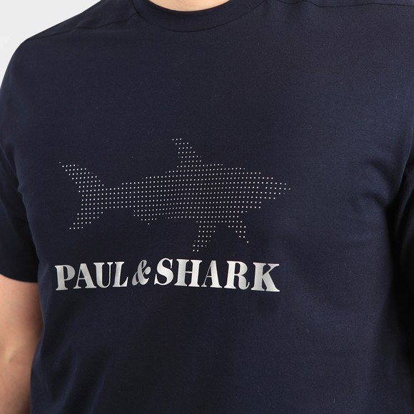 Paul & Shark Mens Blue Reflective Shark Logo T Shirt #3