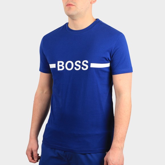 BOSS Bodywear Mens Blue Slim Fit Centre Logo T Shirt #2
