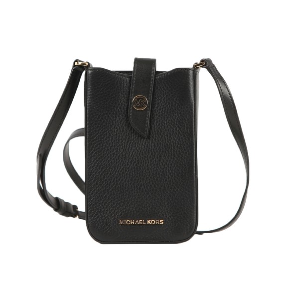 Michael Kors Womens Black Charm Small Tab Phone Crossbody Bag #1