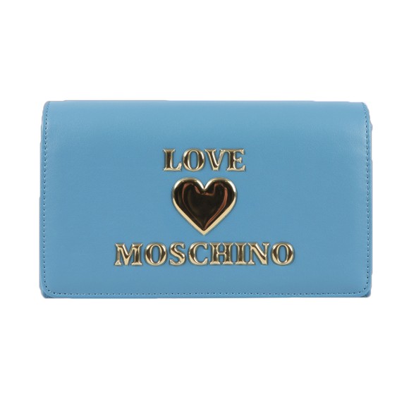 Love Moschino Womens Blue Padded Heart Evening Bag main image