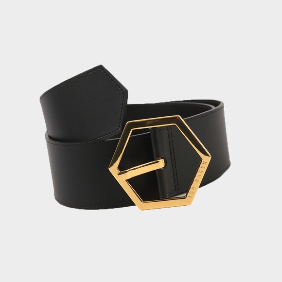 Ted Baker Womens Black HEXAGON BUCKLE WIDE BELT main image