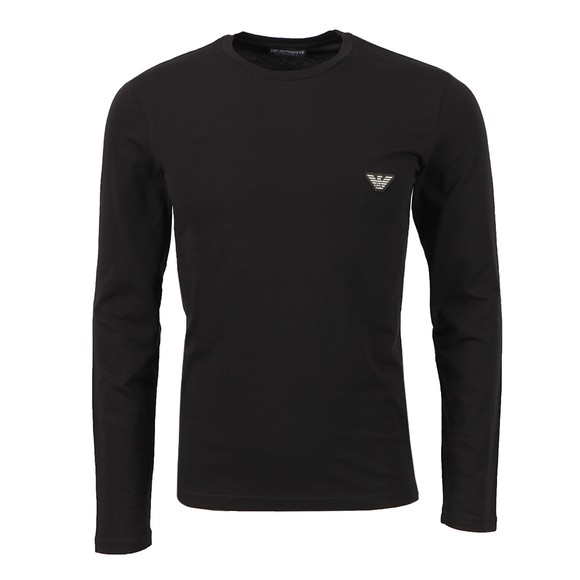 Emporio Armani Mens Black Embroidered Logo Stretch Long Sleeve T Shirt main image