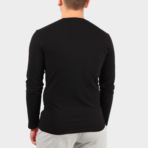 Emporio Armani Mens Black Embroidered Logo Stretch Long Sleeve T Shirt main image