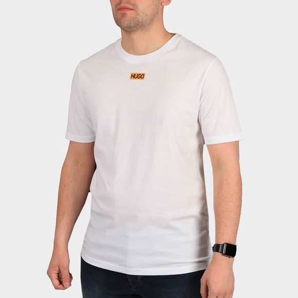 HUGO Mens White Durned212 Centre Logo T Shirt #2