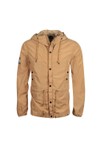 Pretty Green Mens Beige Zip Though Nylon Hooded Jacket