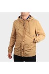 Pretty Green Mens Beige Zip Though Nylon Hooded Jacket