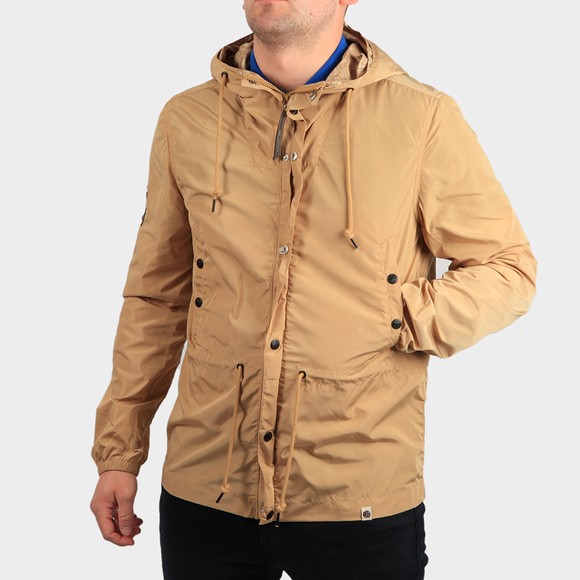 Pretty Green Mens Yellow Zip Though Nylon Hooded Jacket main image