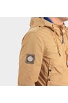 Pretty Green Mens Beige Zip Though Nylon Hooded Jacket