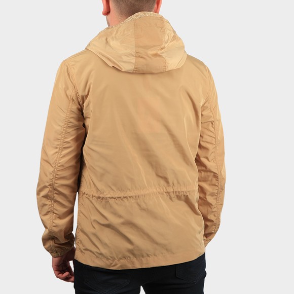 Pretty Green Mens Beige Zip Though Nylon Hooded Jacket main image