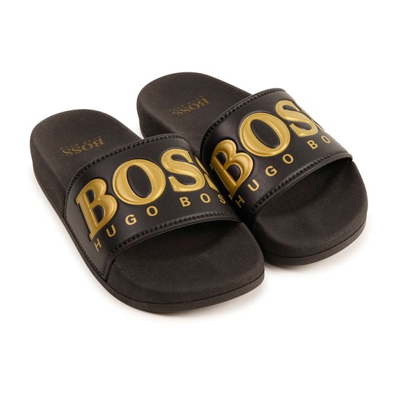 BOSS Boys Black Gold Logo Slides main image