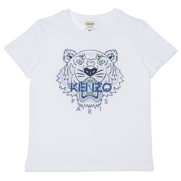 Kenzo Kids Boys White K25115 Printed Tiger T Shirt main image