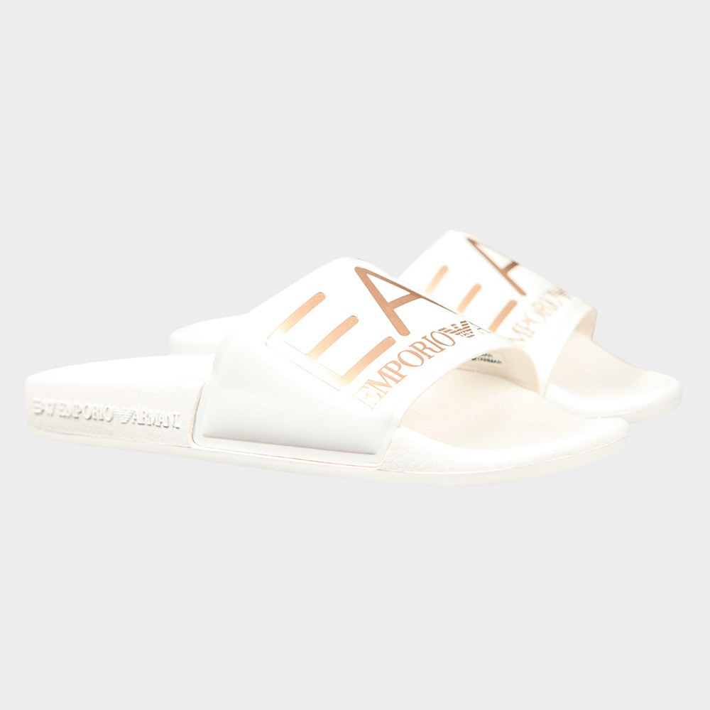 white armani slides