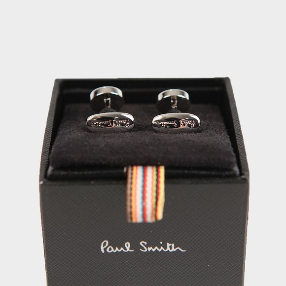 Paul Smith Mens Multicoloured Striped Button Cuff Links #3