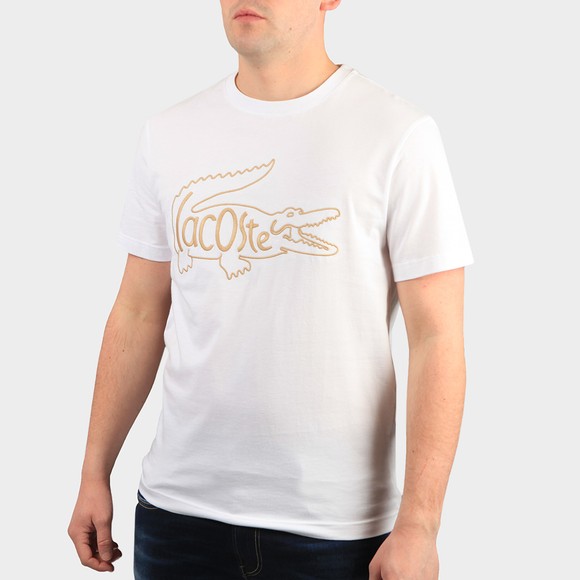 Lacoste Mens White TH0051 Crocodile Embroidery T-Shirt main image