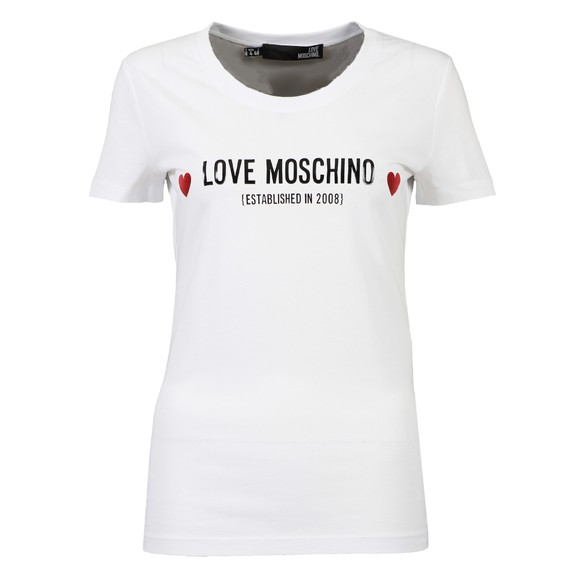 Love Moschino Womens White Established Logo T Shirt #1