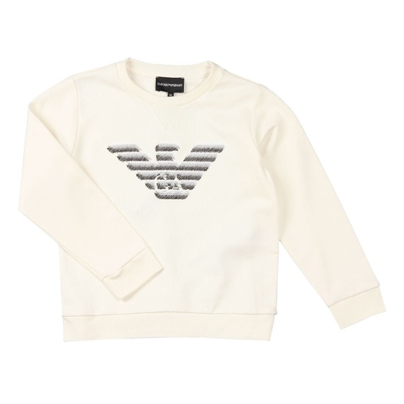 Emporio Armani Boys Off-White Sketch Eagle Logo Sweatshirt main image