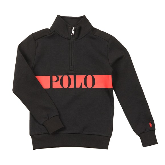 Polo Ralph Lauren Boys Black Centre Block Half Zip Sweatshirt main image