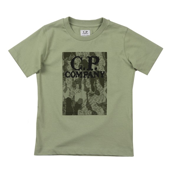 C.P. Company Undersixteen Boys Green Camo Printed T Shirt main image